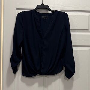 INC International Concepts Navy Blouse